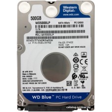 Жесткий диск для ноутбука 500Gb, WD Blue, WD5000LPZX, 2.5", 128Mb, 5400 об/мин, 6.8 мм, SATA 6Gb/s