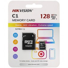 Карта памяти microSDXC 128GB, Hikvision HS-TF-C1/128G, Class 10, V30 + adapter