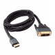 Кабель DVI-D to HDMI, m/m, Cablexpert CC-HDMI-DVI-4K-6, 18+1pin/HDMI, 1.8м