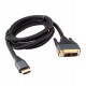 Кабель SVGA, DVI-D to HDMI, m/m, Cablexpert CC-HDMI-DVI-4K-6, 18+1pin/HDMI, 1.8м