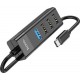 Расширитель USB, Hoco HB25, 3-Port USB 2.0 + 1-Port USB 3.0, Type-C, Black