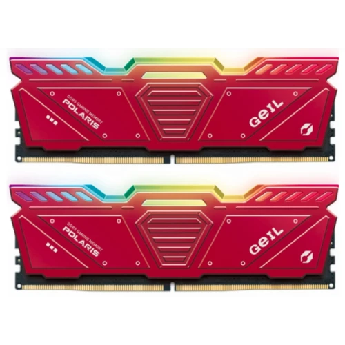 Оперативная память 32GB Kit (2x16GB)GEIL Polaris RGB 5200Mhz DDR5 PC5-41600 GOSR532GB5200C42DC Red