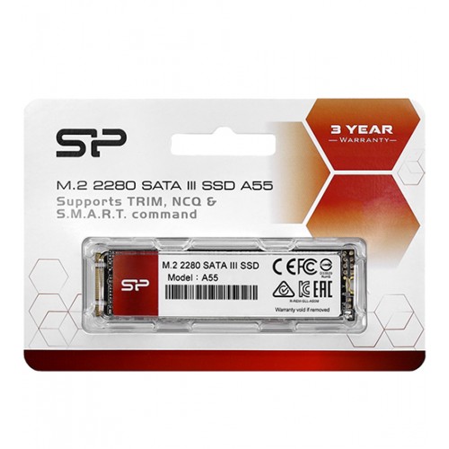 Твердотельный накопитель SSD M.2 SATA  128 GB Silicon Power A55, SP128GBSS3A55M28, SATA 6Gb/s