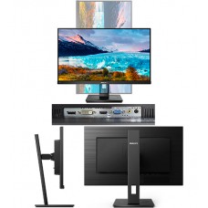 Монитор Philips 242S1AE/01, 23.8'' [16:9] 1920х1080(FHD) IPS, nonGLARE, 75 Hz, 300 cd/m2, H178°/V178°, 1000:1, 50М:1, 16.7M, 4ms, VGA, DVI, HDMI, DP, Height adj, Pivot, Tilt, Swivel, Speakers, 3Y, Black