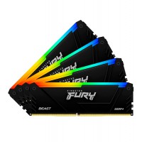 Оперативная память Kingston FURY Beast RGB 128Гб (32x4, )DIMM DDR4, 3200MT/s, CL18, 1.35В, KF432C16BB2AK4/128
