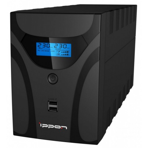 ИБП Ippon Back Power Pro II Euro 2200, 2200VA, 1200Вт, AVR 162-290В, 4хEURO, управление по USB, RJ-45, LCD