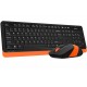 Клавиатура+мышь A4tech Fstyler FG1010-ORANGE, 105 клав., FN12 Multim., 2000 DPI, беспроводная 2,4G