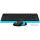 Клавиатура+мышь A4tech Fstyler FG1010-BLUE, 105 клав., FN12 Multim., 2000 DPI, беспроводная 2,4G