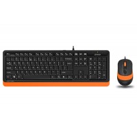 Клавиатура+мышь A4tech Fstyler F1010-ORANGE, 105 клавиш, 150см, FN 12 Multimedia, 1600 DPI, USB