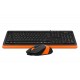 Клавиатура+мышь A4tech Fstyler F1010-ORANGE, 105 клавиш, 150см, FN 12 Multimedia, 1600 DPI, USB