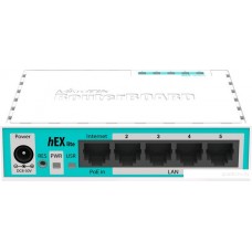 Сетевой Маршрутизатор MikroTik RB750r2 hEX Lite Router, 5x10/100, Passive PoE (in)
