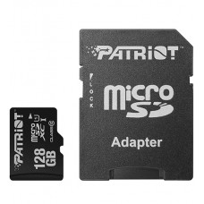 Карта памяти MicroSD Patriot LX microSDXC, 128GB, PSF128GMCSDXC10, Class 10, UHS-I, + adapter SD
