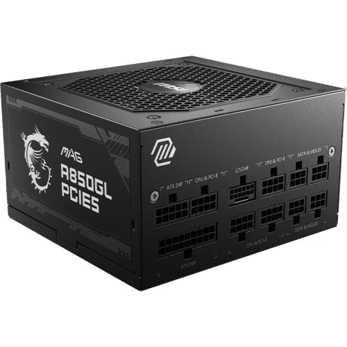 Блок питания MSI MAG A850GL PCIE5, 850W, Active PFC, 80+ GOLD, Full Modular, MAG A850GL PCIE5