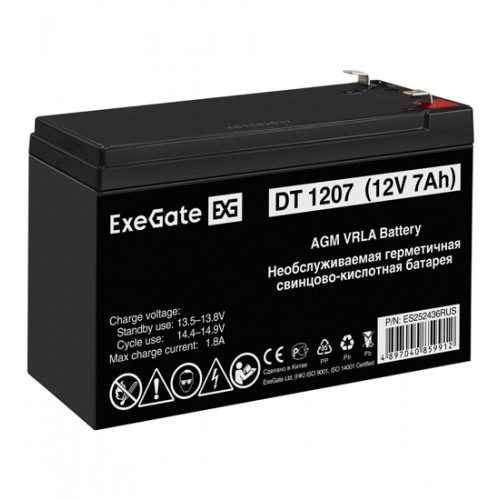 Батарея для UPS 12V, 7Ah, ExeGate DT 1207, 151x65x95mm