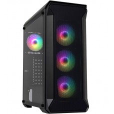 Компьютерный корпус ATX midi tower APEX Tank3 (закаленное стекло), black, Case 4*120mm ARGB fans + ARGB fan hub + remote control (без БП), TG