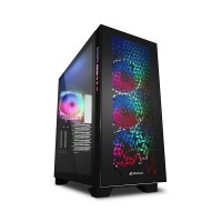 Компьютерный корпус Sharkoon ELITE SHARK CA300H Bk <EATX, 4x3.5, 7x2.5, 2xUSB 3.0, 1xTypeC, Audio, 505*235*520mm>