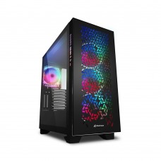 Компьютерный корпус Sharkoon ELITE SHARK CA300H Bk <EATX, 4x3.5, 7x2.5, 2xUSB 3.0, 1xTypeC, Audio, 505*235*520mm>