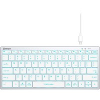 Клавиатура A4tech Fstyler FX61-Ice Blue-LED <USB, SLIM, белый корпус, синяя подсветка>