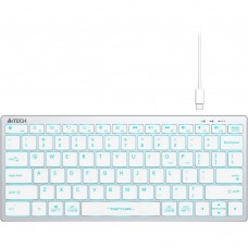 Клавиатура A4tech Fstyler FX61-Ice Blue-LED <USB, SLIM, белый корпус, синяя подсветка>