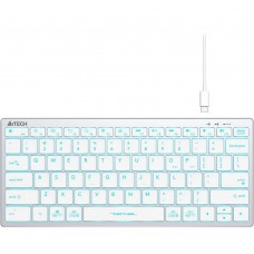Клавиатура A4tech Fstyler FX61-Ice Blue-LED <USB, SLIM, белый корпус, синяя подсветка>