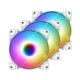 Комплект вентиляторов для корпуса ID-Cooling, DF-12025-ARGB TRIO SNOW, 12cm, Fan kit for case, x 3, 900-2000rpm, 56.5CFM