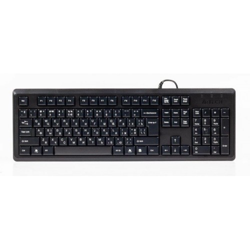 Клавиатура A4tech KR-92 USB <Black, 1.5m, 456×150×28mm>