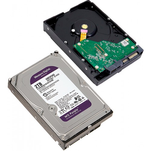 Жесткий диск для видеонаблюдения HDD  2Tb Western Digital Purple SATA 6Gb/s 64Mb 3,5" WD23PURZ