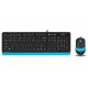 Клавиатура+мышь A4tech Fstyler F1010-BLUE Fstyler USB