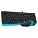 Клавиатура+мышь A4tech Fstyler F1010-BLUE Fstyler USB