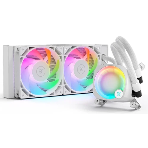 Водяное охлаждение для CPU EKWB EK-NUCLEUS AIO CR240 LUX D-RGB – WHITE, 2x120mm Socket Intel/AMD