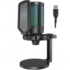 Микрофон Fifine A6 Neo, Черный, Microphone Ampligame, USB, RGB, black