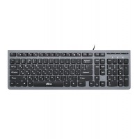 Клавиатура USB, Ritmix RKB-400, Серый, KeyBoard Slim, 102 keys, grey