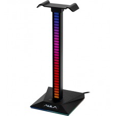 Держатель для гарнитуры, Aula Wind F65, Stand Garnitura, USB -> USB/AUX, 3,5 jack, RGB, Black