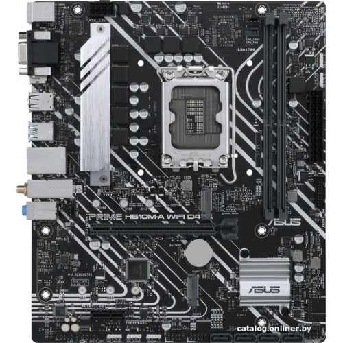 Материнская плата ASUS PRIME H610M-A WIFI D4, LGA1700 2xDDR4 4xSATA3 2xM.2 D-Sub HDMI DP mATX