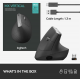 Мышь беспроводная Logitech MX Vertical (400-4000 dpi, Bluetooth, 2.4 GHz/USB-ресивер (Logitech Unifying®), 4 настраиваемые кнопки, перезаряжаемая литий-полимерная батарея (240 мА·ч)) (910-005448)