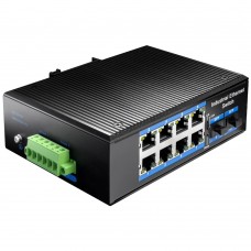 Коммутатор индустриальный гигабитный 8-портовый CUDY IG1008S2P <8+2 Port Aluminum Industrial PoE Switch, 1000Mbps 8-Port RJ45+2-Port SFP, 802.3at/af, Din-rail design, Power supply: DC12~52V work temperature:-40 °C-80°C>