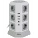 Сетевой фильтр + зарядка Ritmix RM-2123C, 2m, Белый, 12 розеток, 3 USB-A + 2 USB Type-C, white