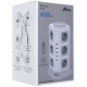 Сетевой фильтр + зарядка Ritmix RM-2123C, 2m, Белый, 12 розеток, 3 USB-A + 2 USB Type-C, white