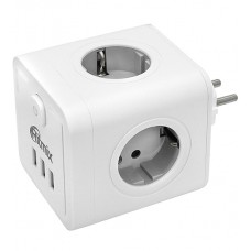 Сетевой фильтр + зарядка Ritmix RM-043, Белый, 4 розетки, 16A, 3 USB, white