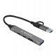 Концентратор USB Gembird UHB-C444, Hub 4 port, USB 3.0  2.0, 2хType-C, 1хUSB 3.0, 1хUSB 2.0, black