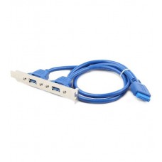 Брекет Cablexpert CC-USB3-RECEPTACLE, 2 USB, Bracket x 3.0, internal, 20 pin port for mainboard