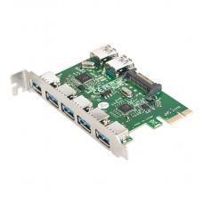Переходник PCI-E -> 5*USB3.0 ext. + 2*USB3.0 int, I/O Card converter, GExeGate EXE-317