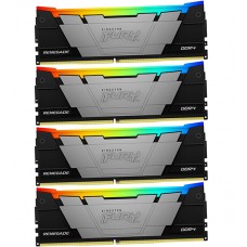 Комплект модулей памяти Kingston Fury Renegade, KF436C16RB12AK4/64, DDR4, 64 GB, DIMM kit  (4x16GB) CL16