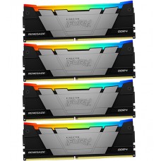 Комплект модулей памяти Kingston Fury Renegade, KF436C16RB12AK4/64, DDR4, 64 GB, DIMM kit  (4x16GB) CL16