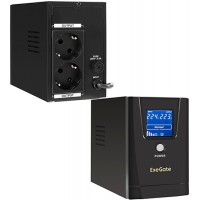 Блок бесперебойного питания ULB-500.LCD.AVR.2SH, UPS ExeGate 500VA/300W, 12V/4.5Ah*1, (2) Schuko
