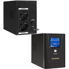 Блок бесперебойного питания ULB-500.LCD.AVR.2SH, UPS ExeGate 500VA/300W, 12V/4.5Ah*1, (2) Schuko
